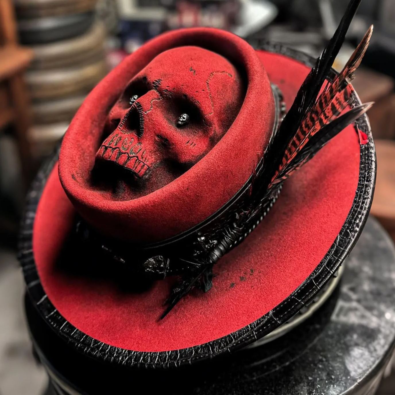 Skull Crown In Dark Red