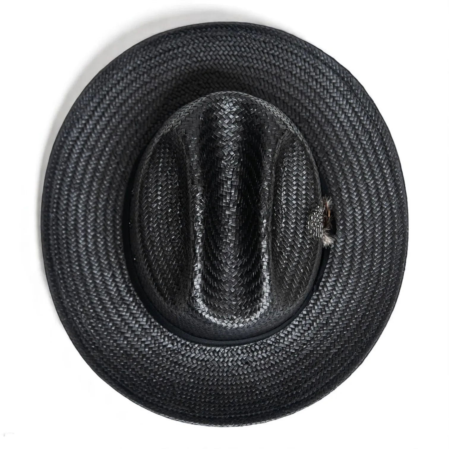 Patriotic Straw | Panama Fedora Hat - Black