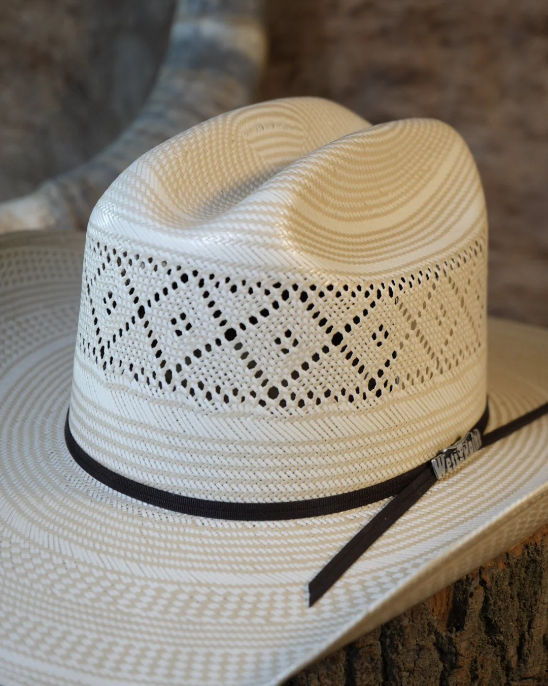 20X George Two-Tone Diamond Straw Hat