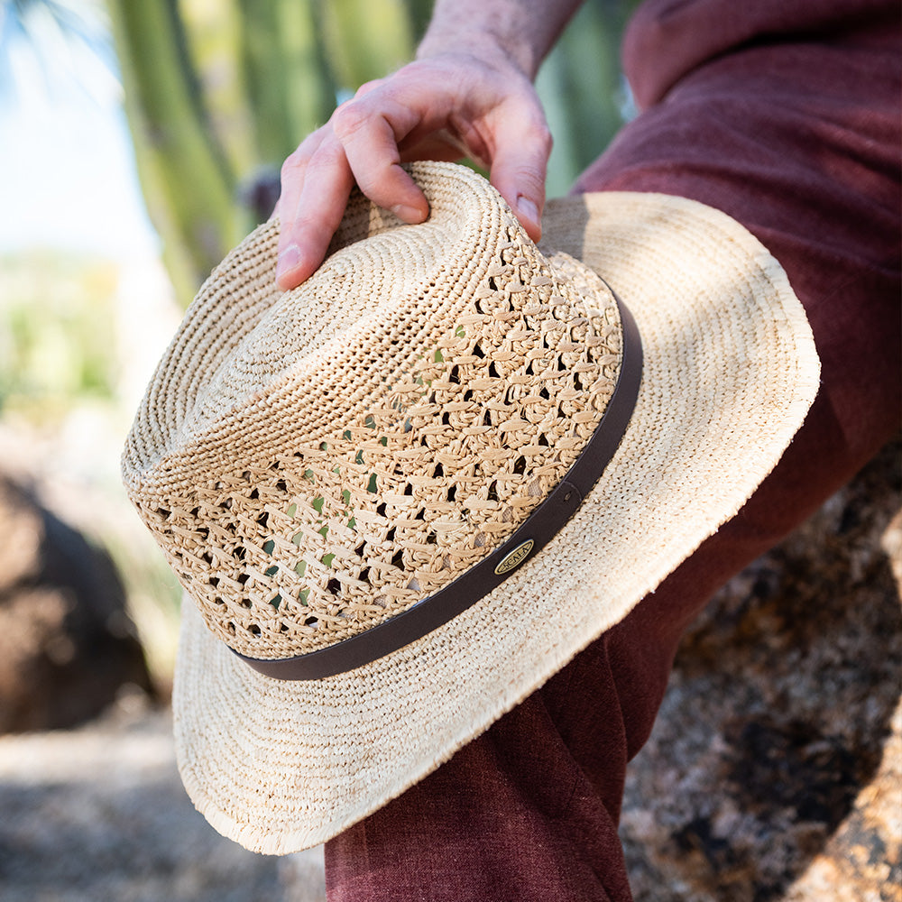 Hand-Crocheted Raffia Hat