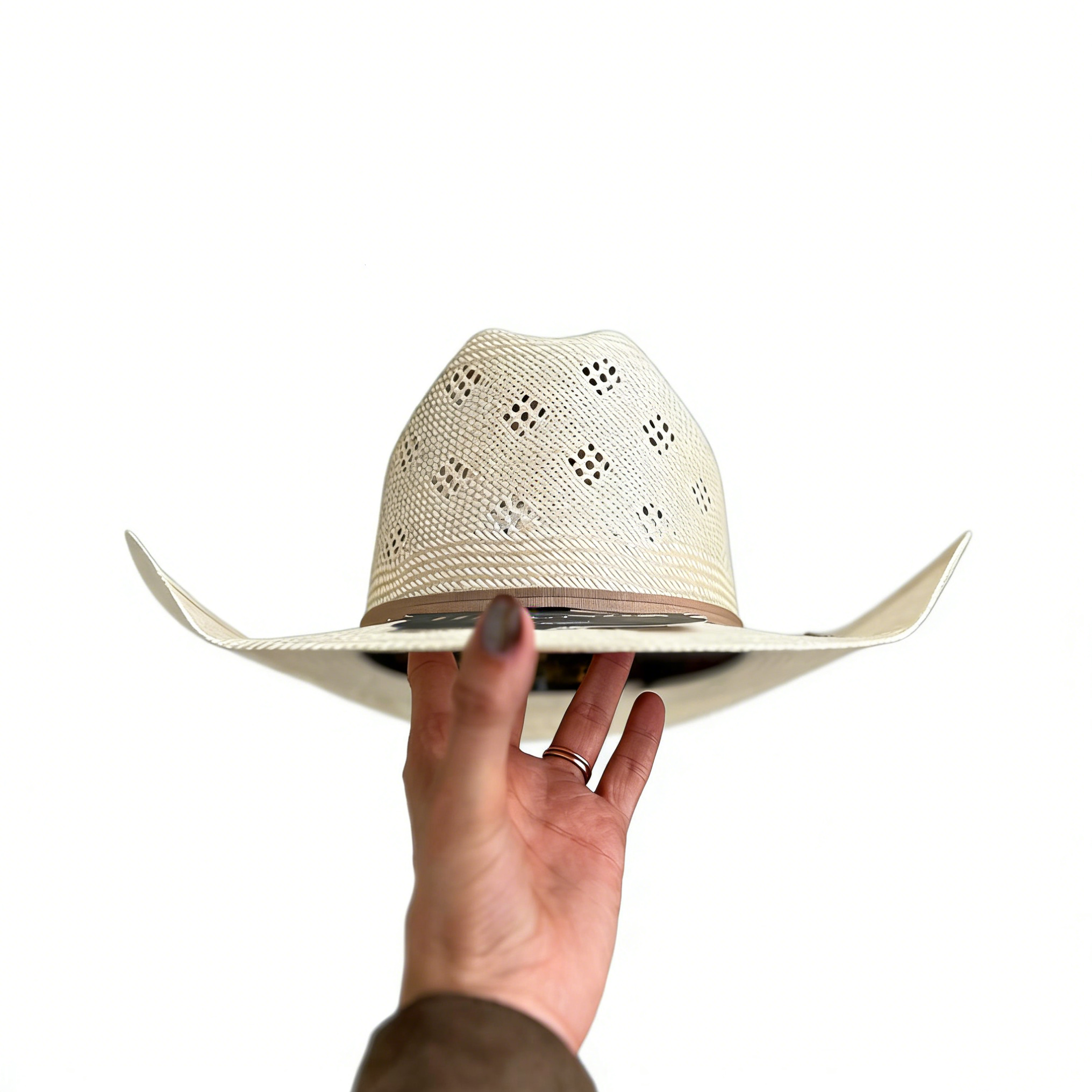 Beige Ribbon Straw Hat