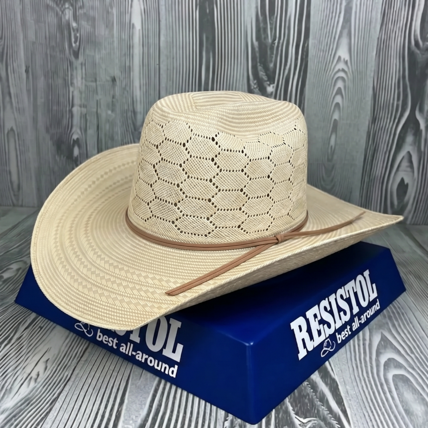 Hexagonal Open-Top Straw Hat