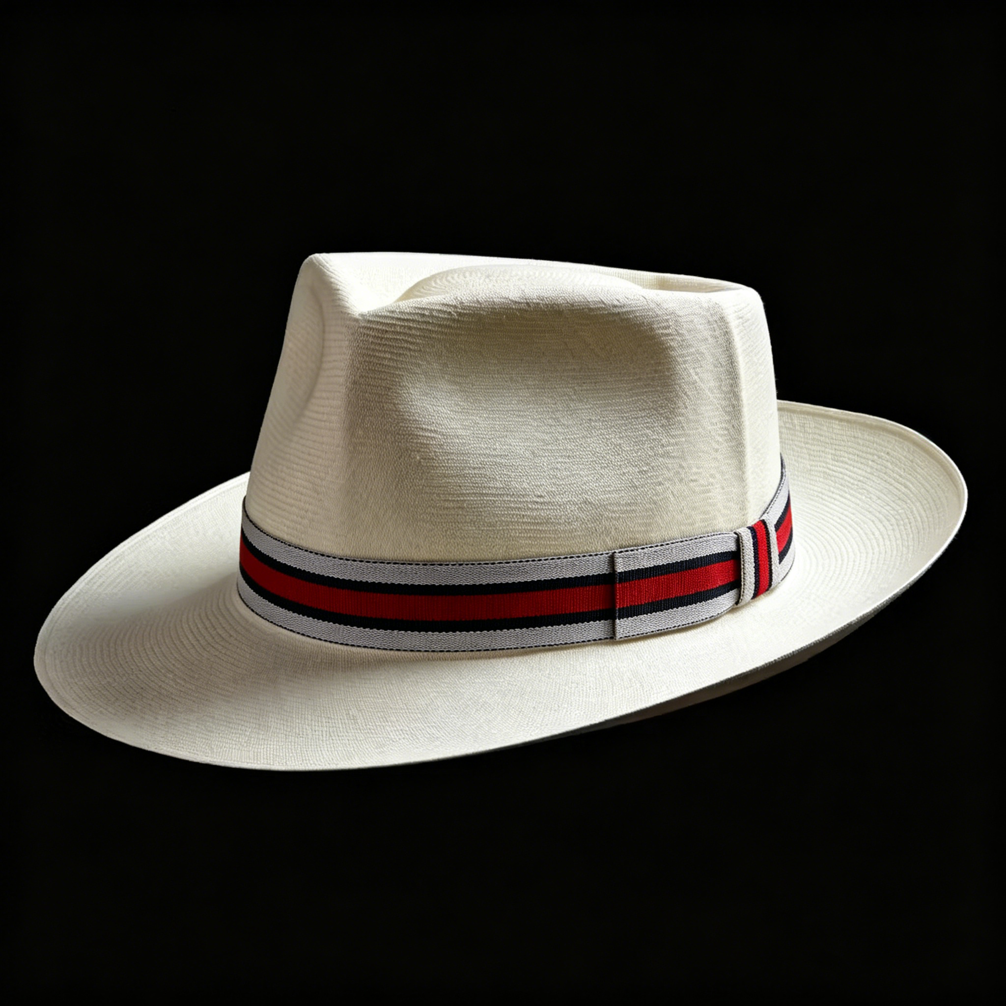 Hamptons Nautical Panama Hat Red Navy Ribbon Fedora Ecuador