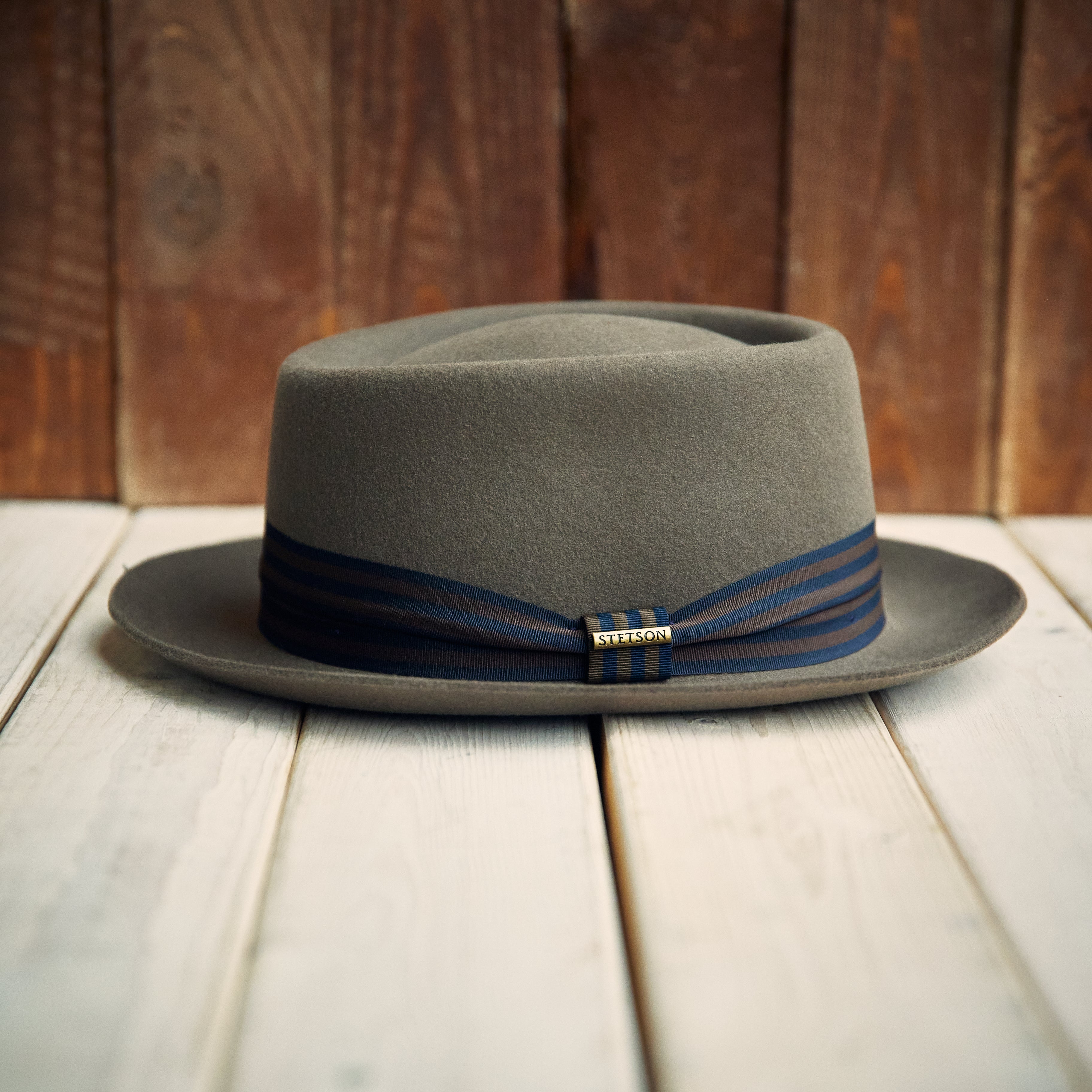 Grey Green Pork Pie Hat