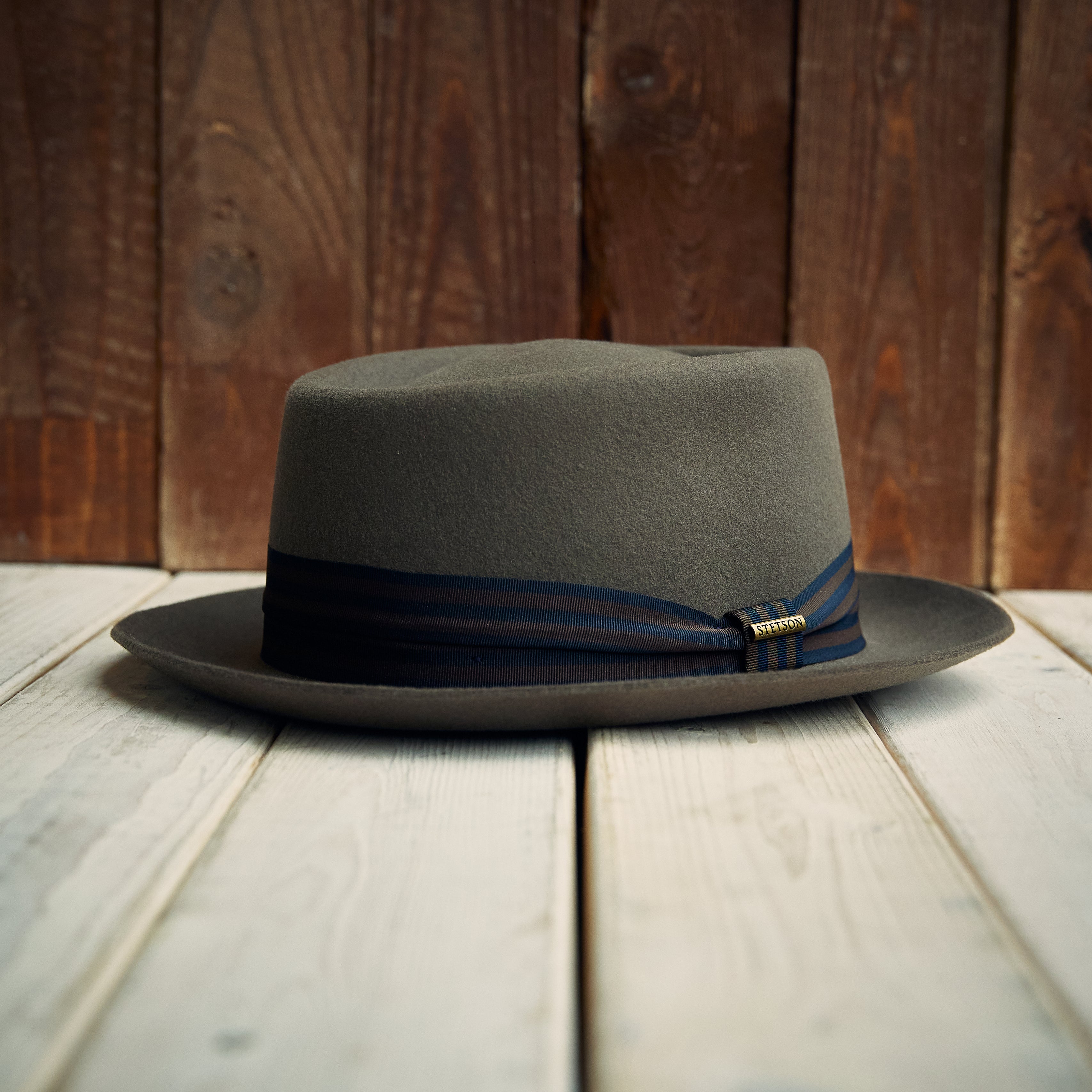 Grey Green Pork Pie Hat