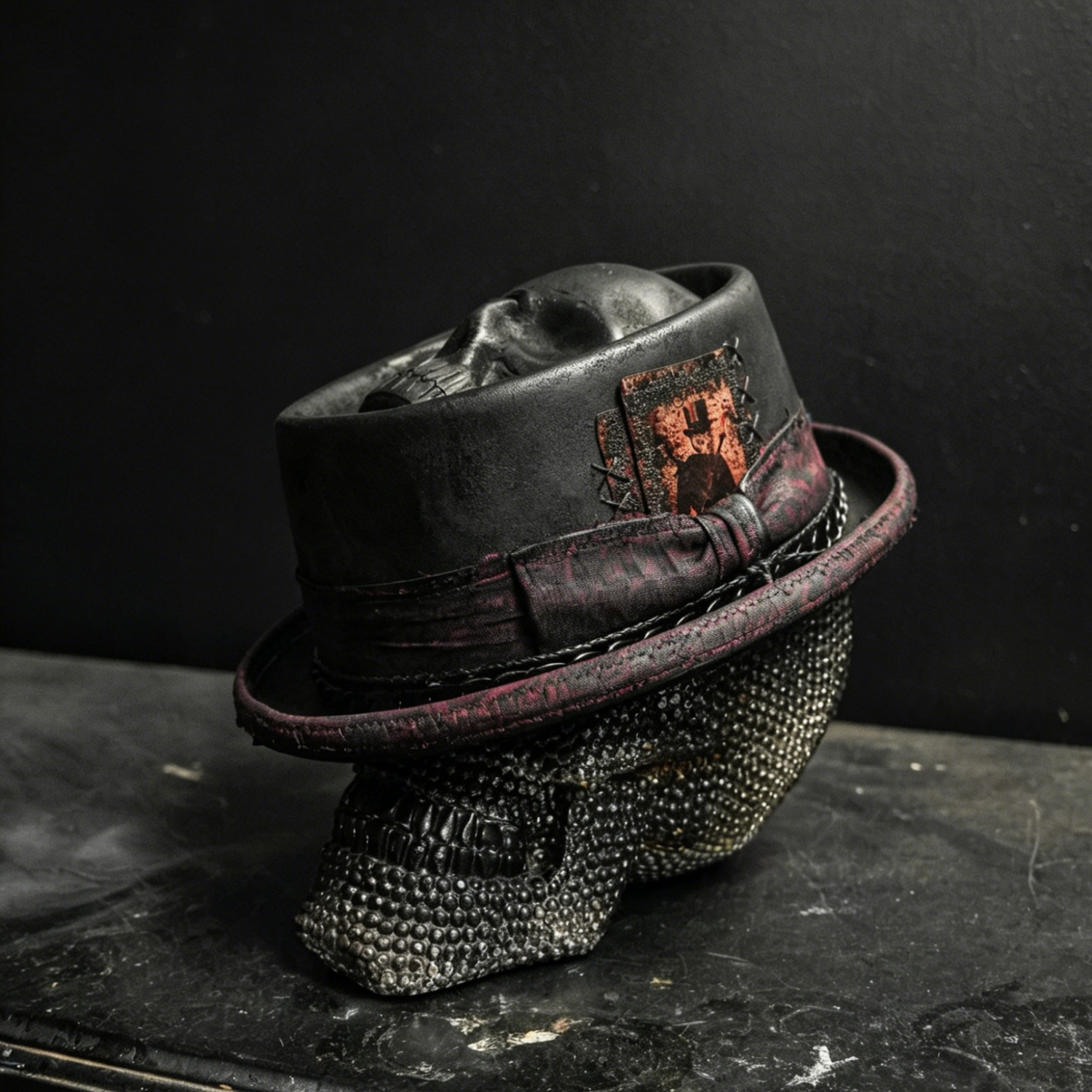 Skull Pork Pie Hat