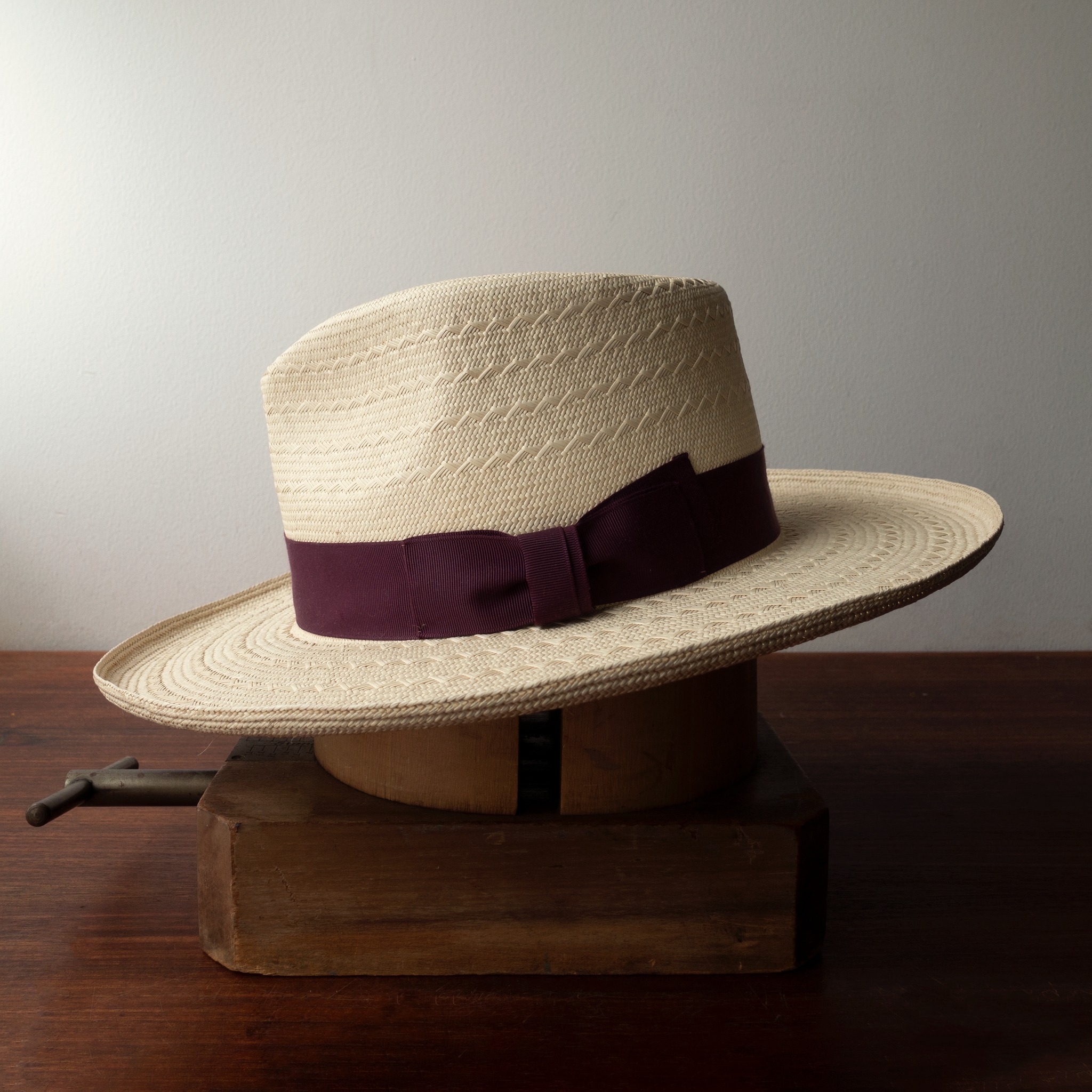 Diamond-Patterned Panama Hat