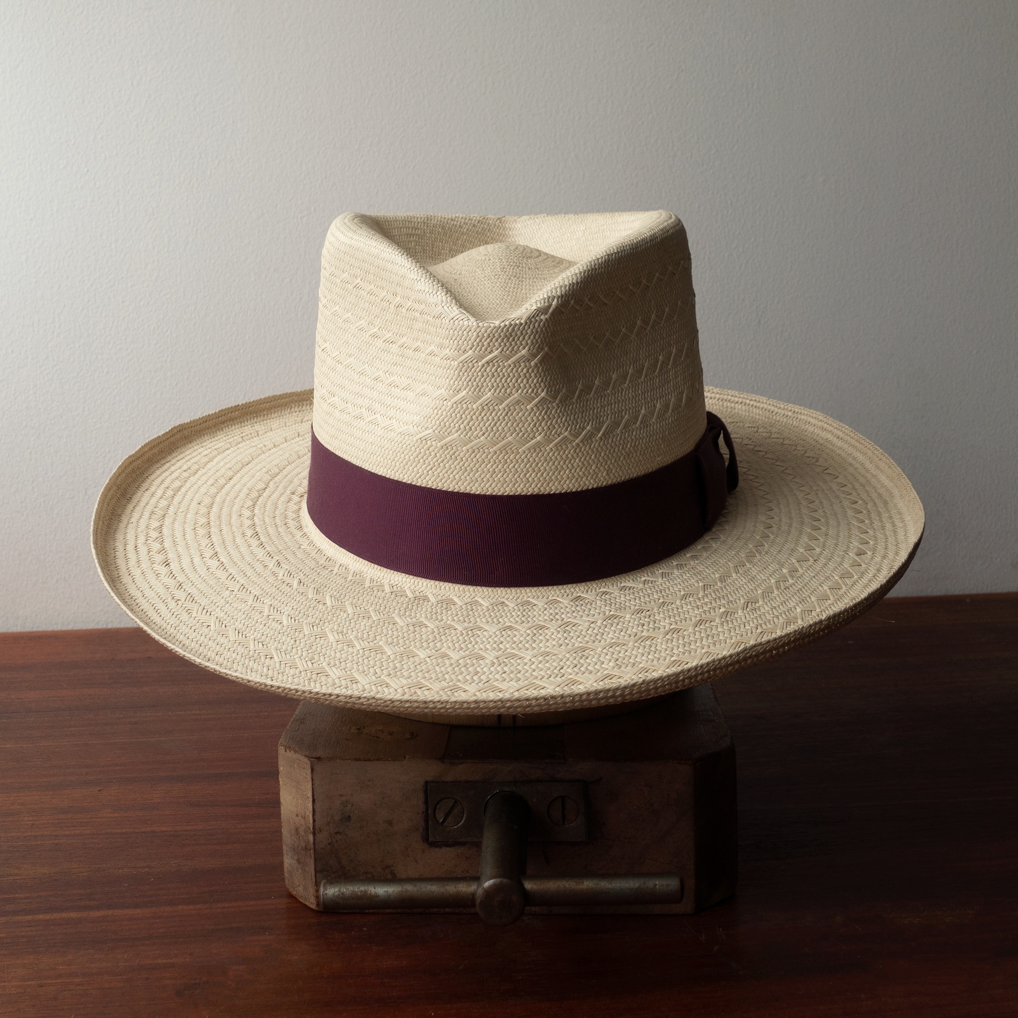 Diamond-Patterned Panama Hat