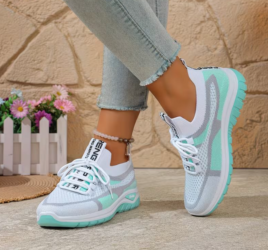 Damskie oddychające sneakersy z siateczki z efektem gradientu
