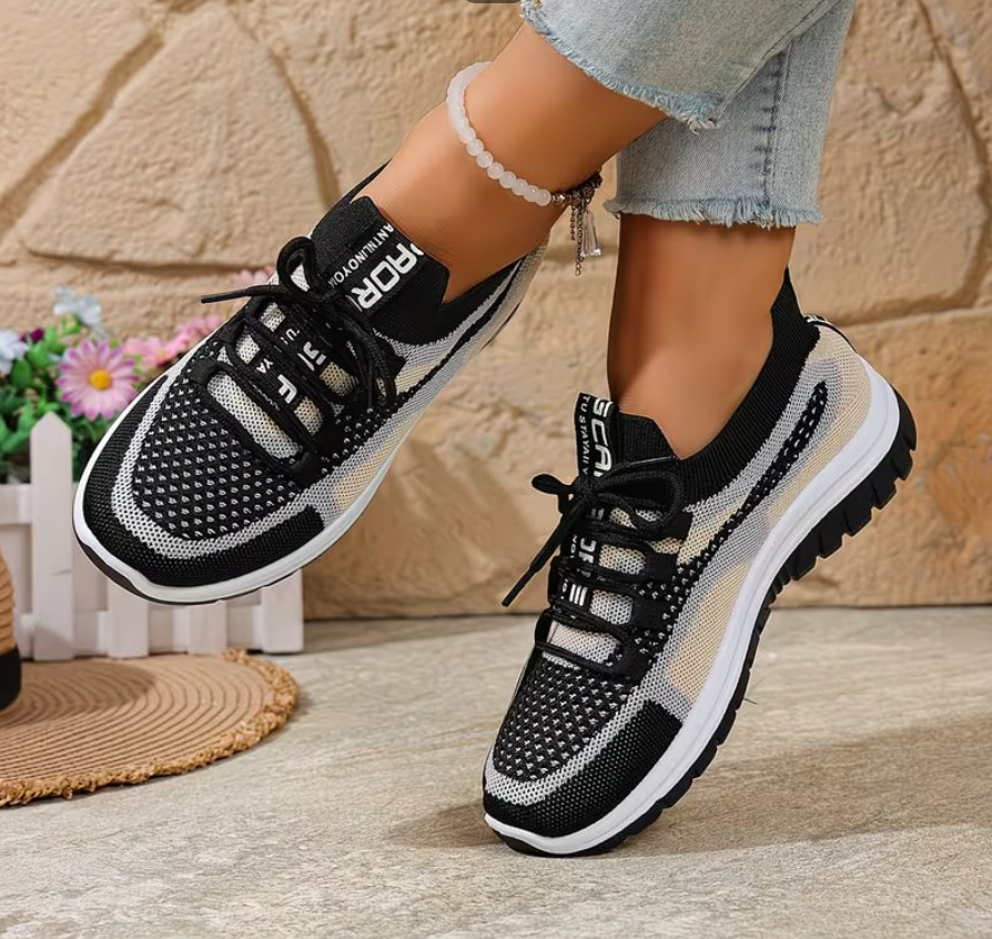 Damskie oddychające sneakersy z siateczki z efektem gradientu