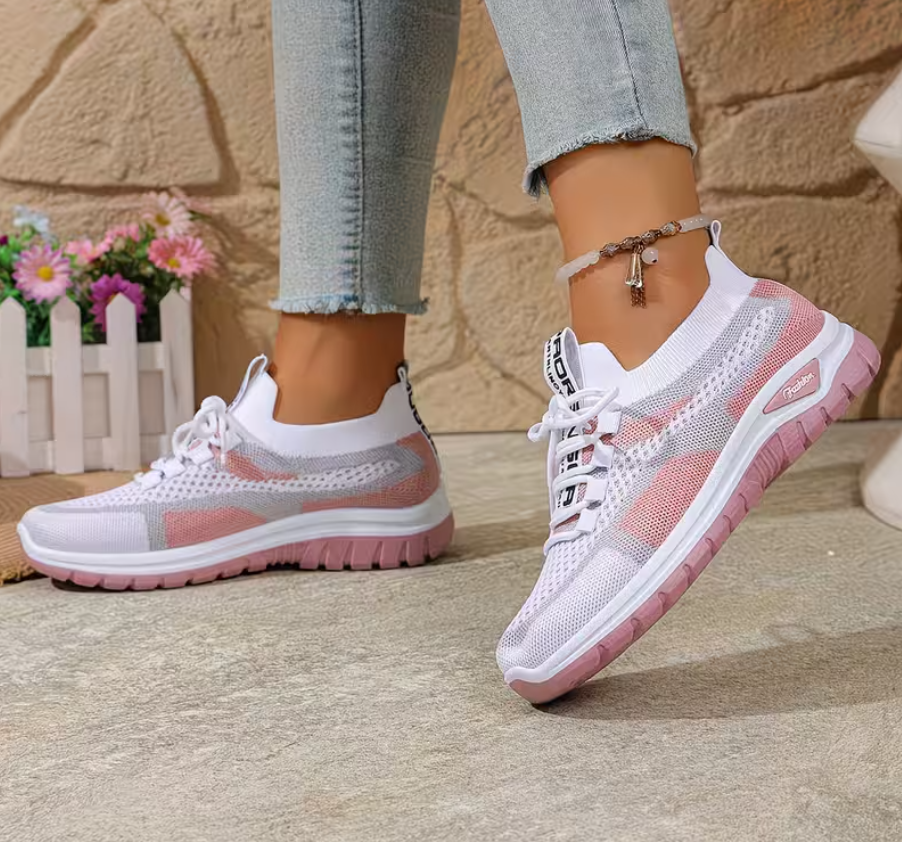 Damskie oddychające sneakersy z siateczki z efektem gradientu