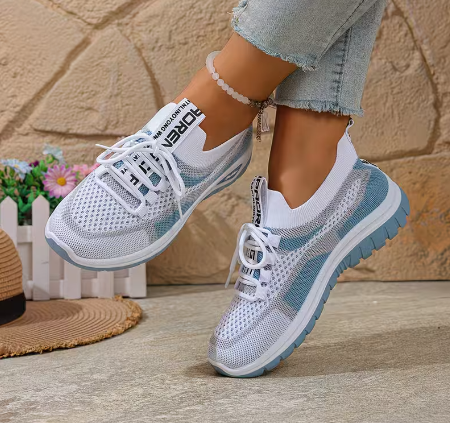 Damskie oddychające sneakersy z siateczki z efektem gradientu