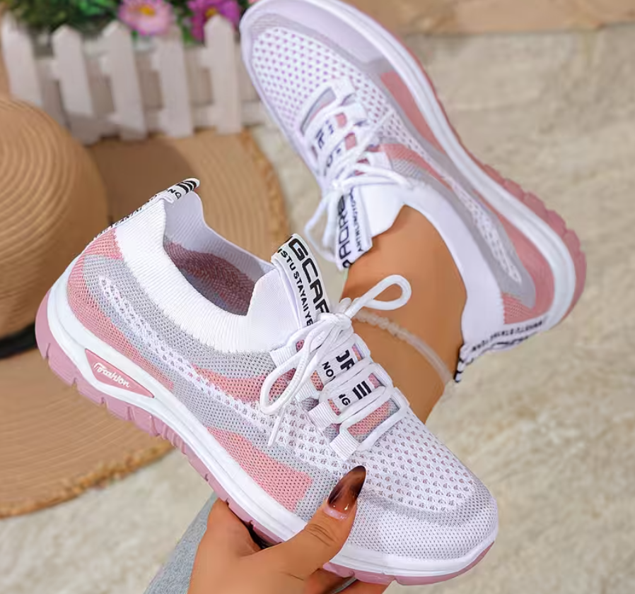 Damskie oddychające sneakersy z siateczki z efektem gradientu