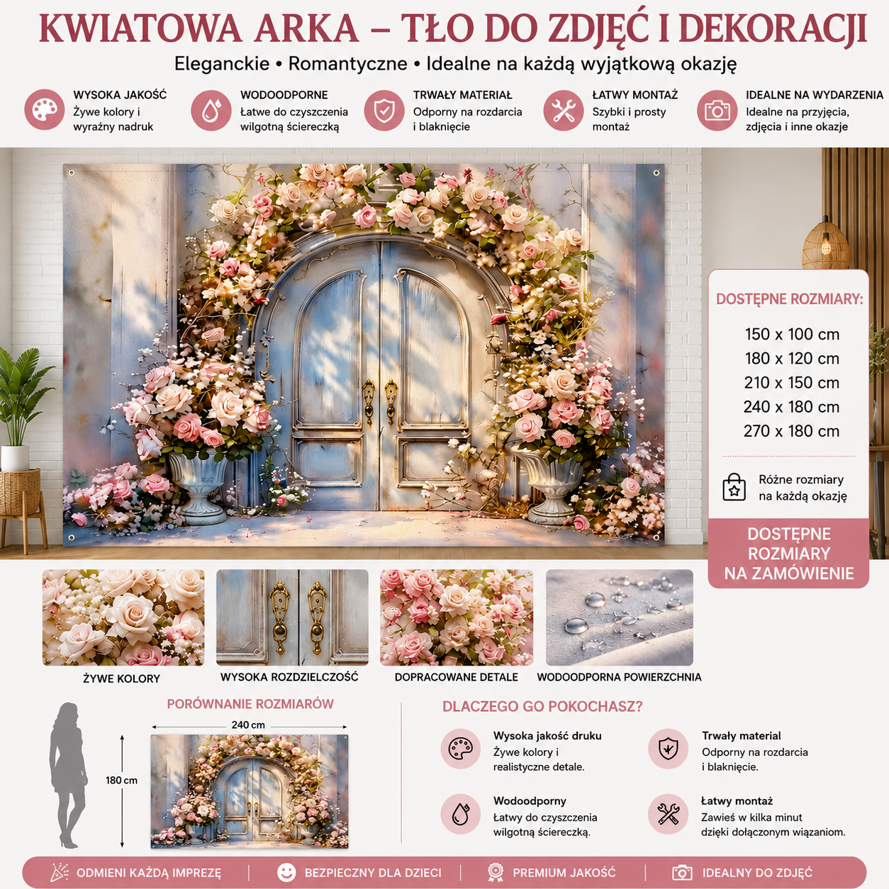 🌲🌸 Zmień swoje podwórko w zaczarowany las – jeden baner, nieskończone piękno! ✨——Tło odpowiednie do użytku zarówno wewnątrz, jak i na zewnątrz