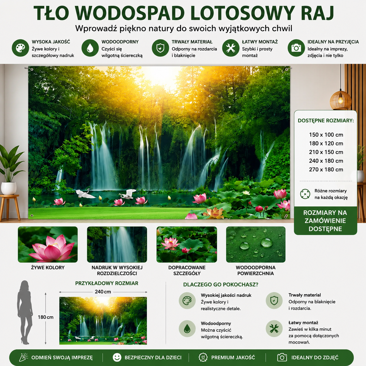 🌲🌸 Zmień swoje podwórko w zaczarowany las – jeden baner, nieskończone piękno! ✨——Tło odpowiednie do użytku zarówno wewnątrz, jak i na zewnątrz
