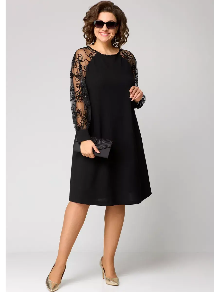 👑[S-5XL]👗Elegancka czarna seksowna koronkowa sukienka