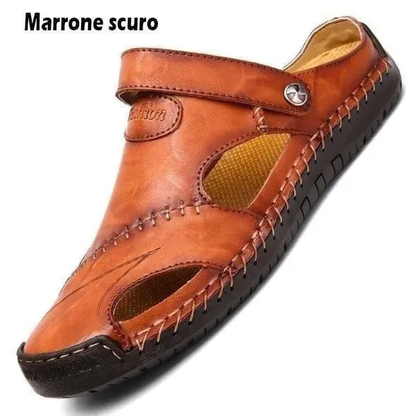 🎁Idealny wybór na Dzień Ojca💐 Męskie, duże, oddychające sandały z miękką, skórzaną warstwą zewnętrzną