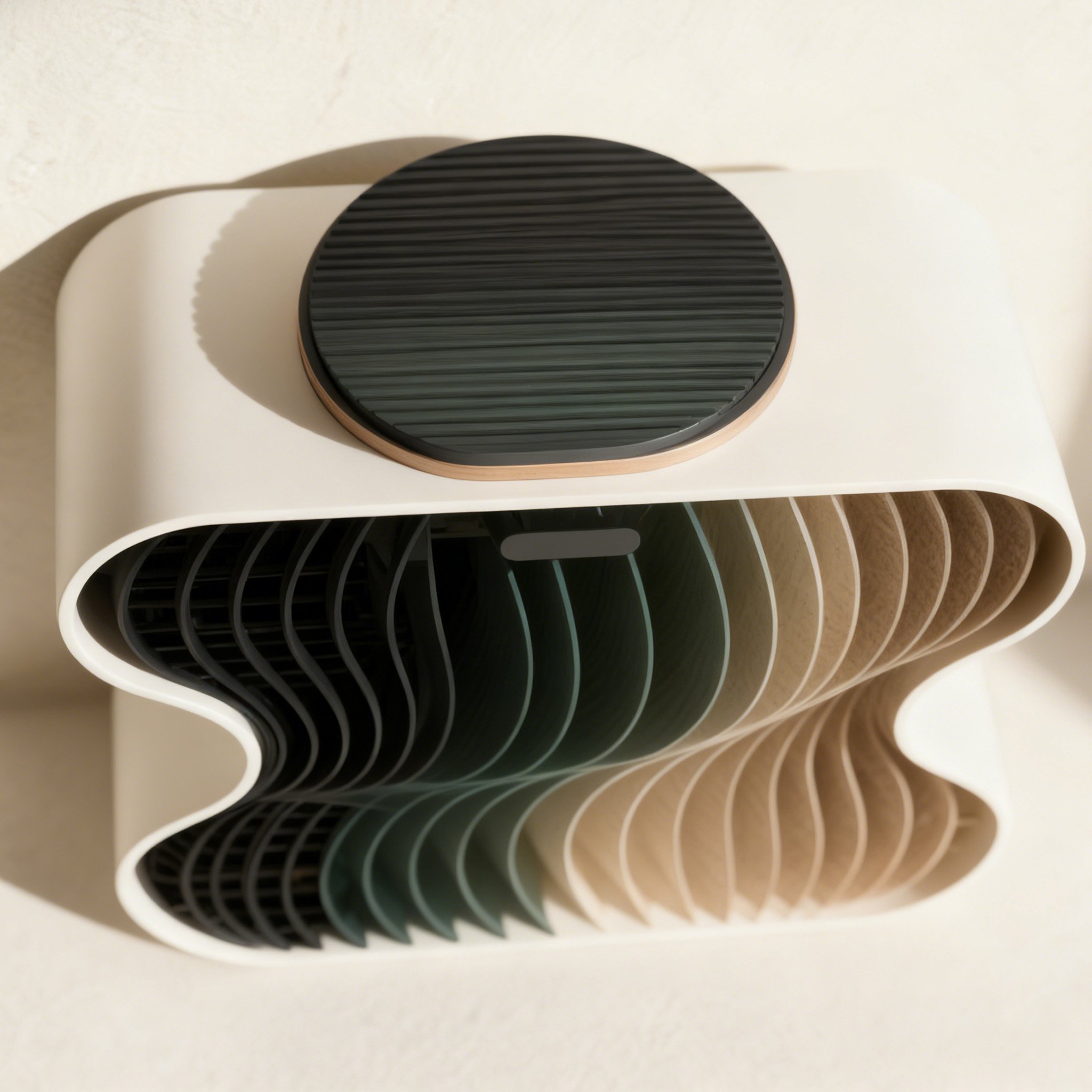 Hullámos hőlégfúvó gép elölnézetben