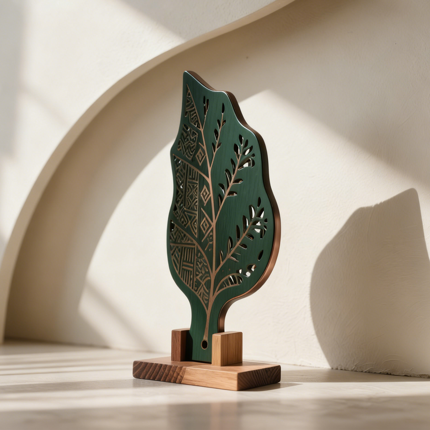 Fa művészi faragott levél alakú hőálló alátét (5 darabos készlet)