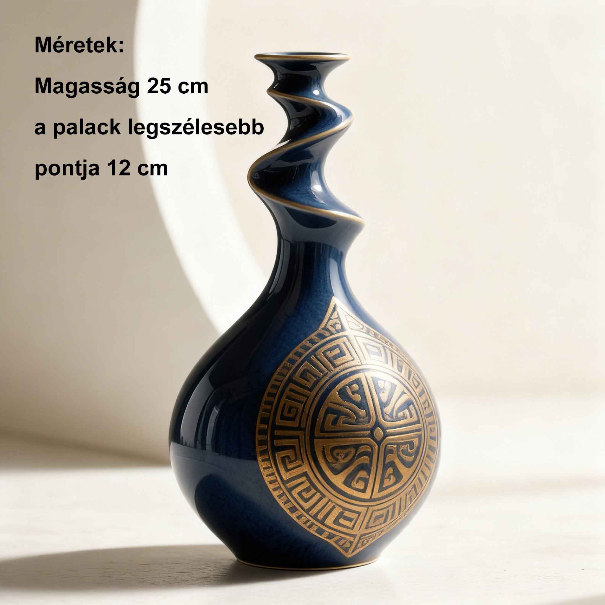 Kézzel festett porcelán palack címerrel