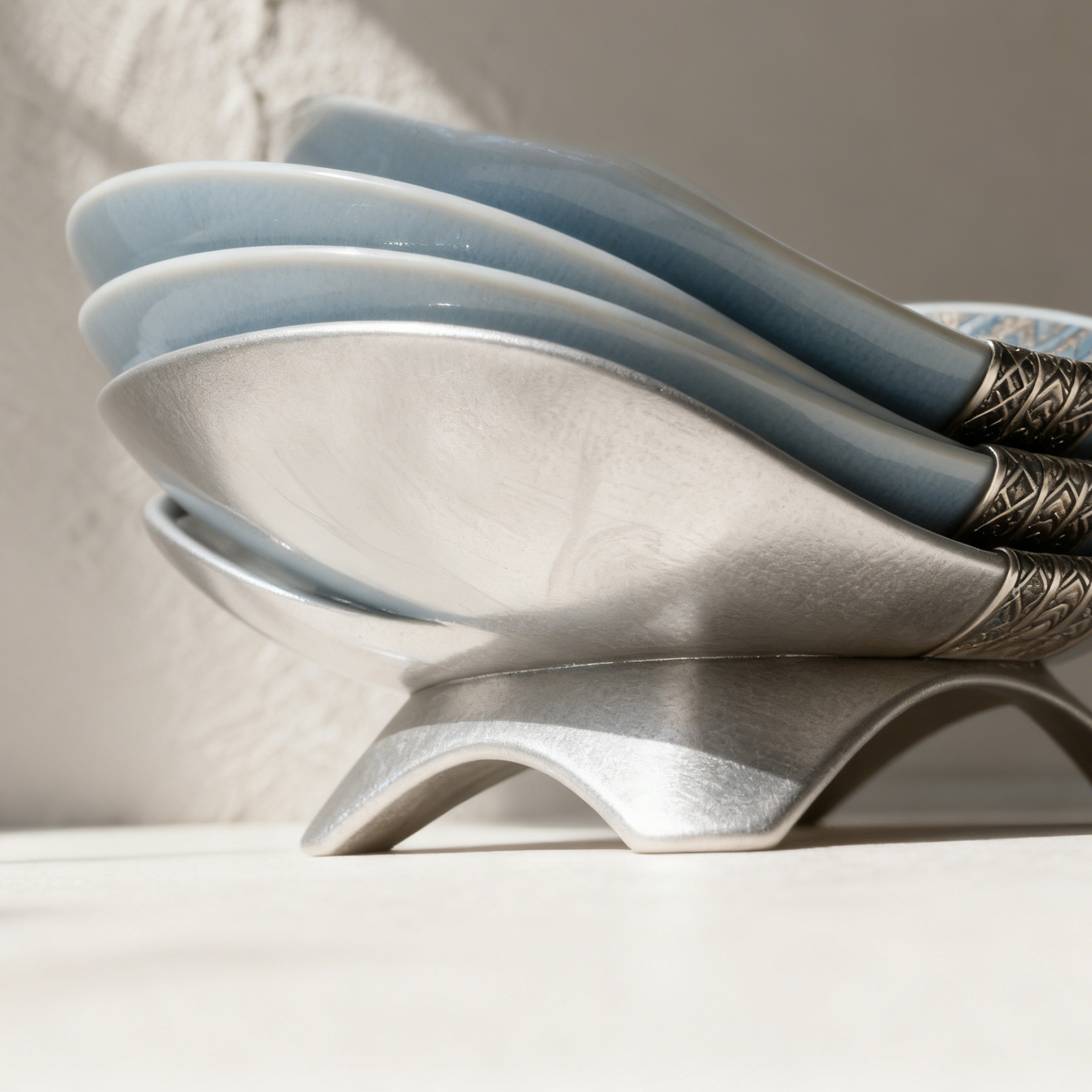 legáns mázas kerámia tál szett