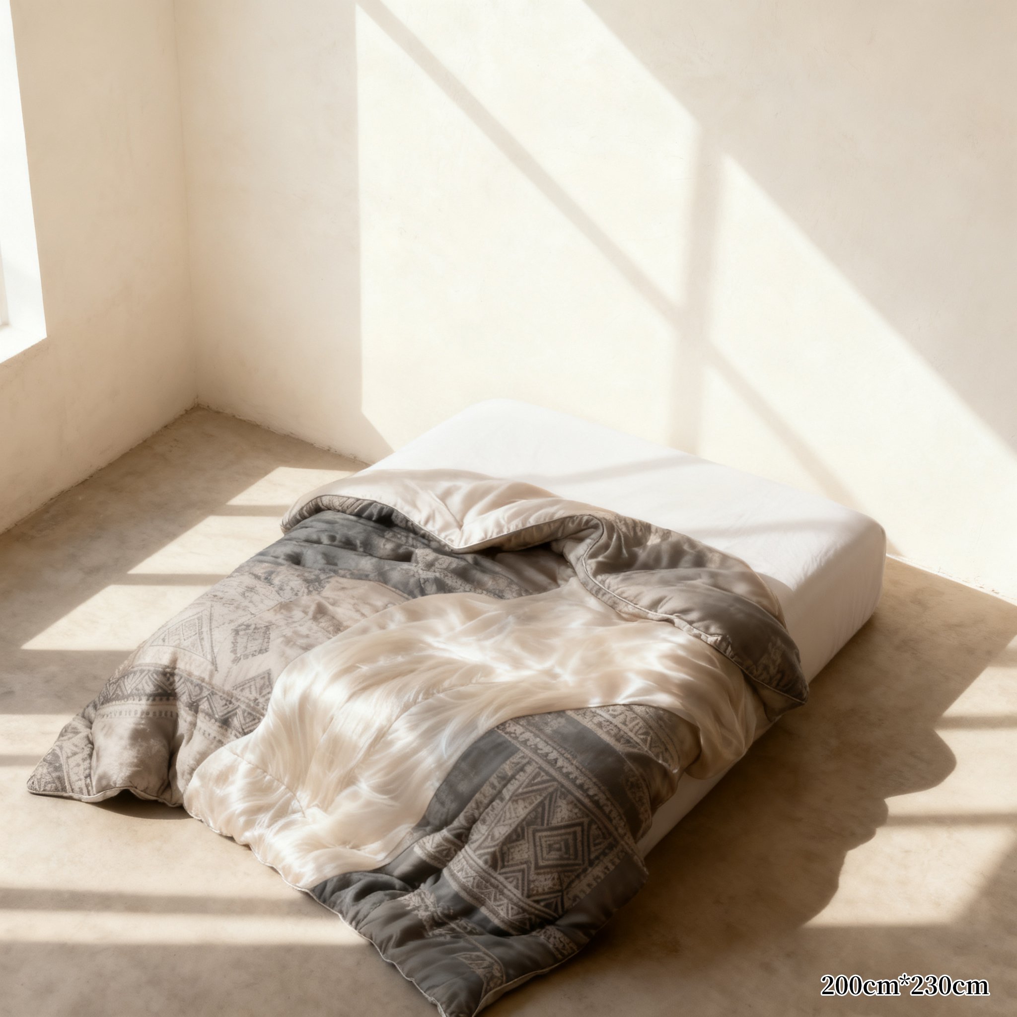 Természetes anyagú pamut takaró modern hálószobában