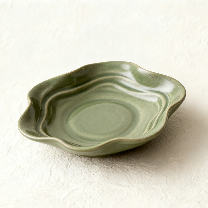 Sötétzöld virágtányér (5 darab)