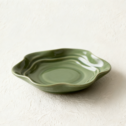 Sötétzöld virágtányér (5 darab)