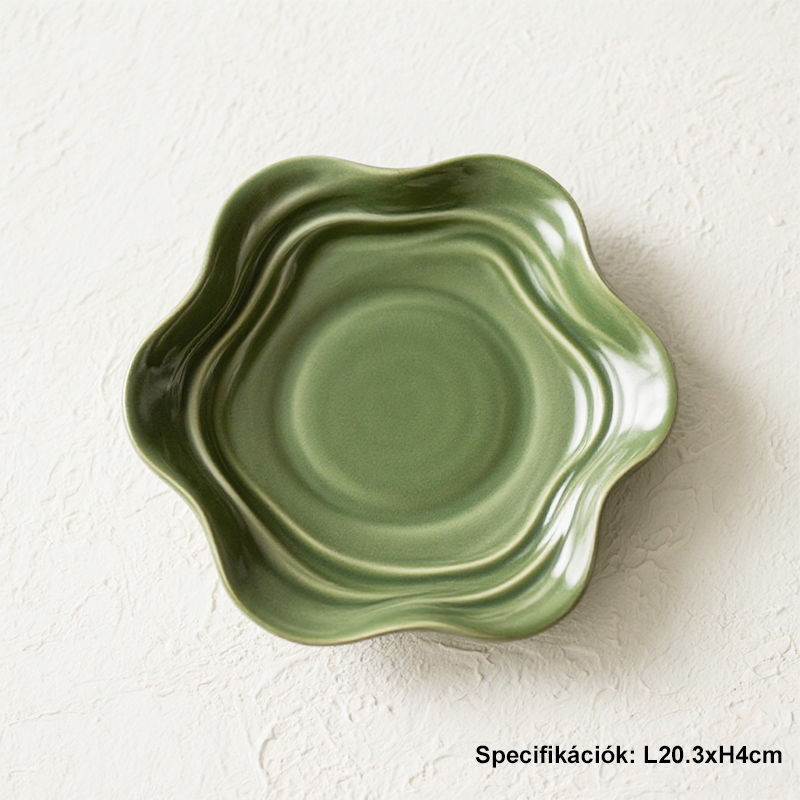 Sötétzöld virágtányér (5 darab)