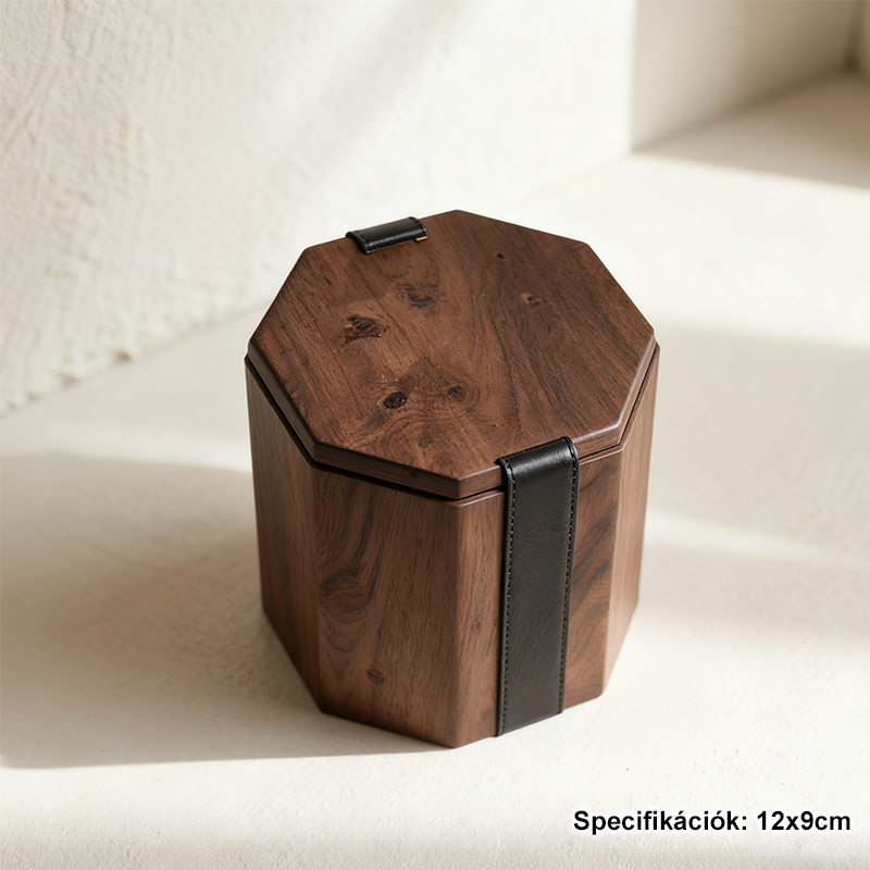 Nyolcszögletű fa tárolódoboz