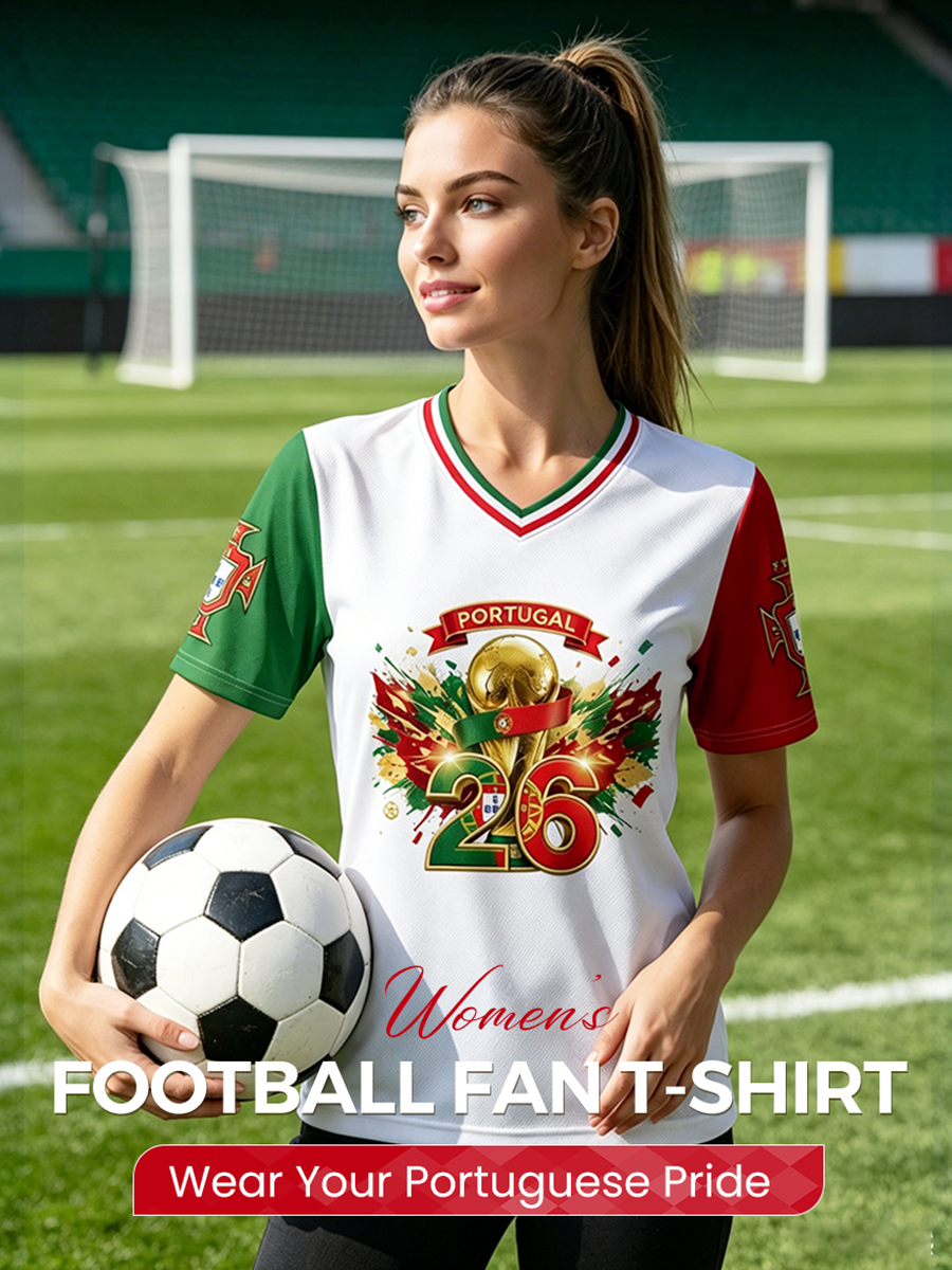 Women's Portugal Football Fan T-Shirt – Artistic Print