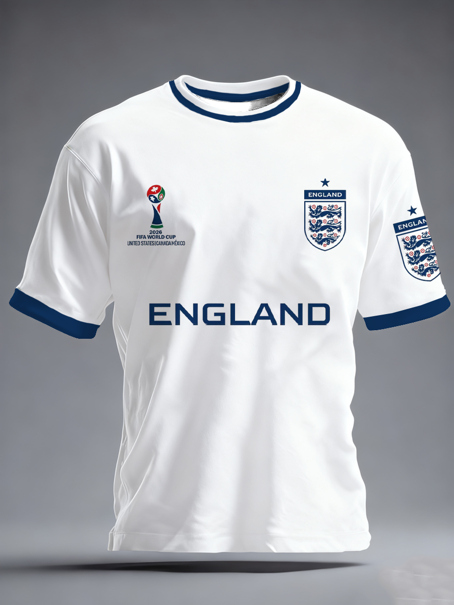 Men's UK Football Lover England 2026 Printed short sleeves t-shirt