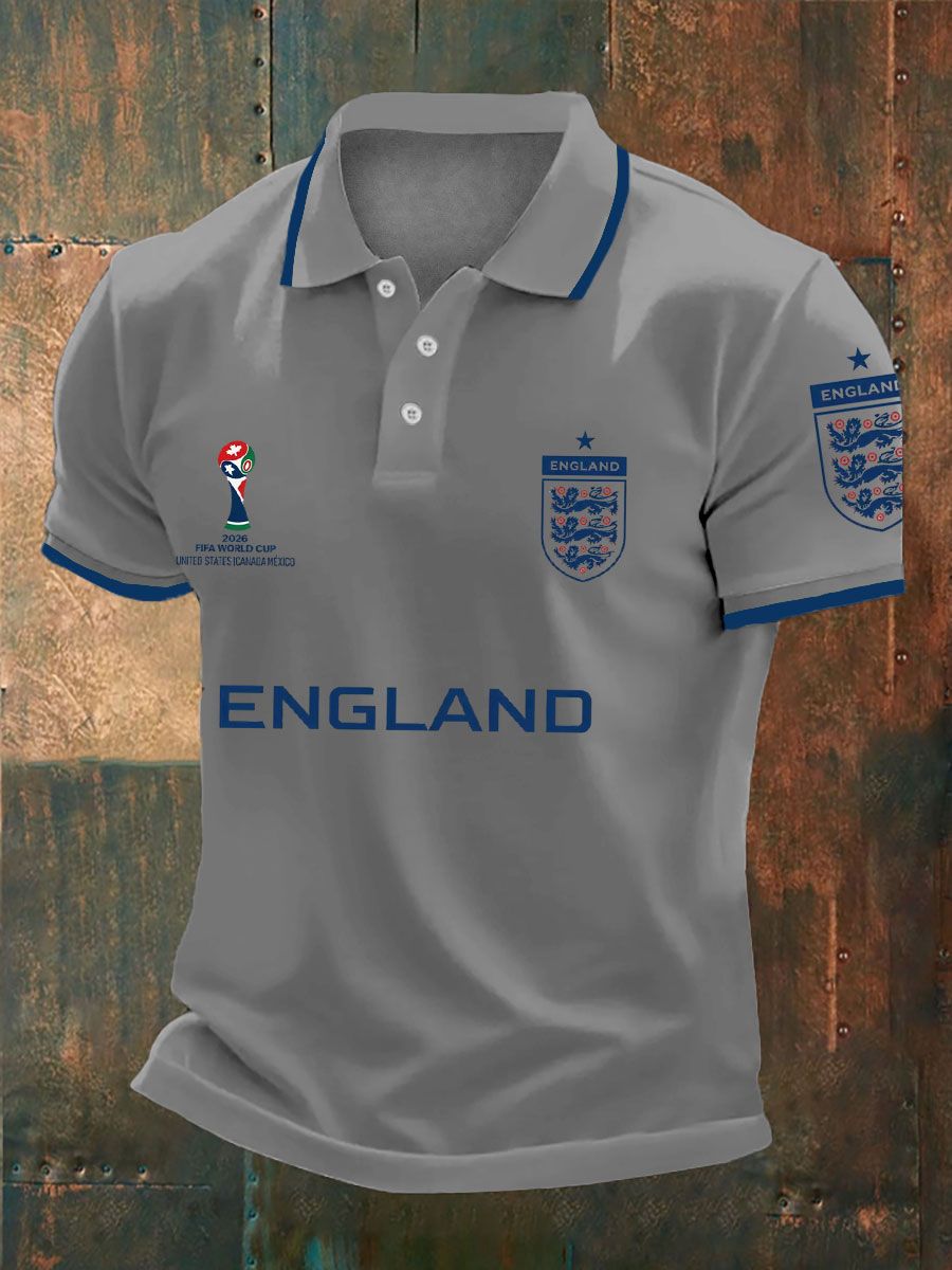 Men's UK Football Lover England 2026 Printed polo shirt