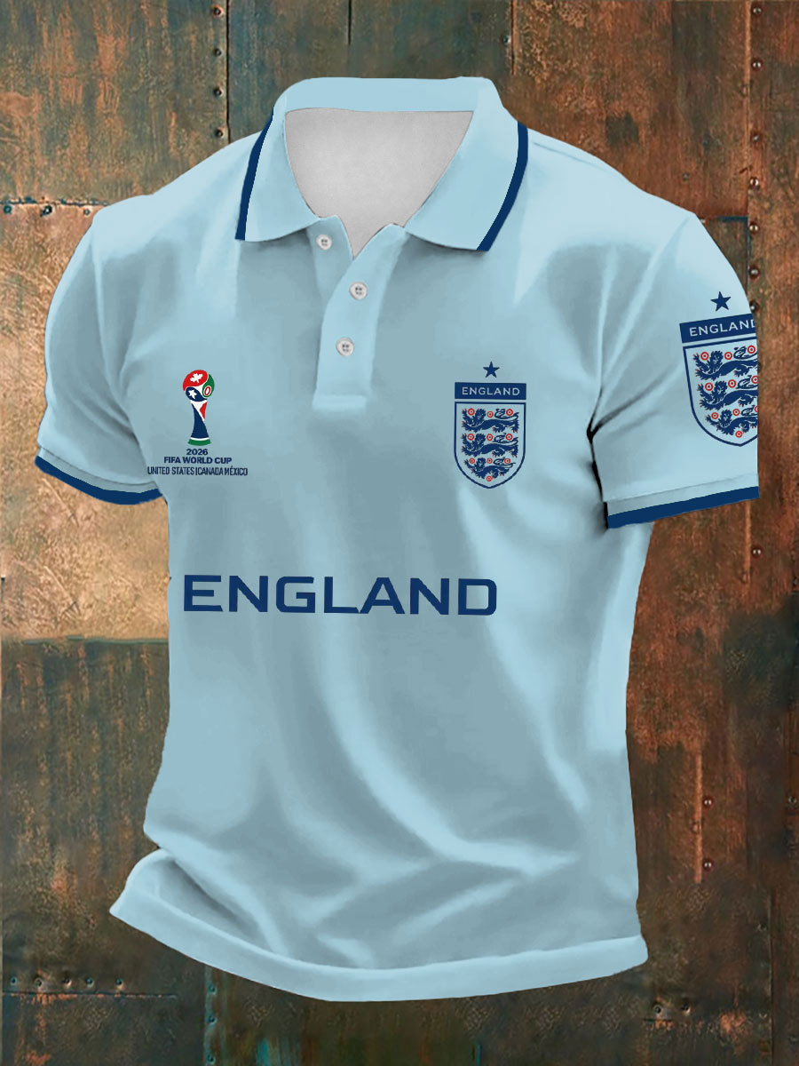 Men's UK Football Lover England 2026 Printed polo shirt