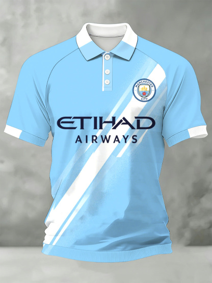 Manchester City F.C. Team Supporter Printed Polo Shirt