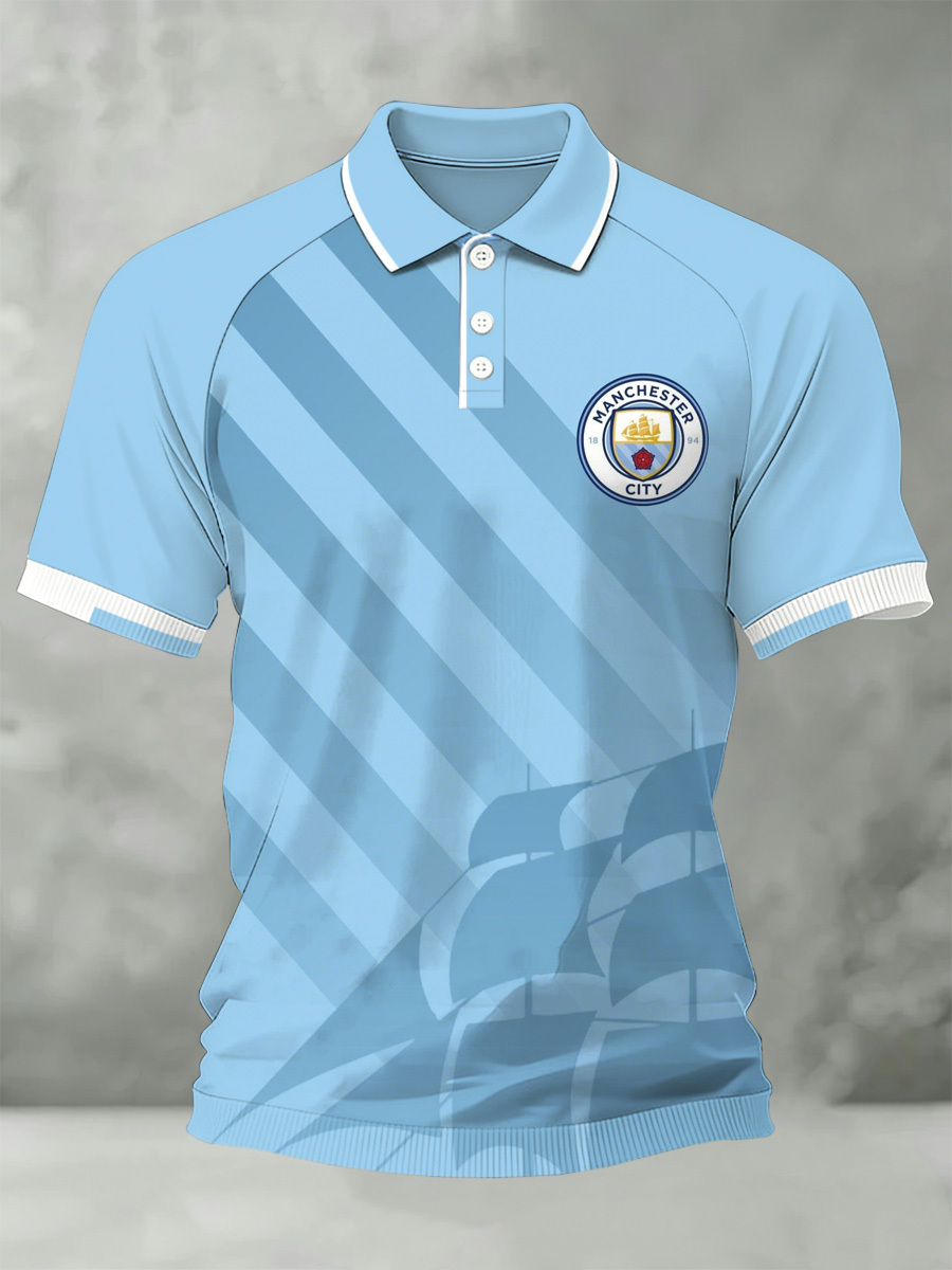 Manchester City F.C. Team Supporter Printed Polo Shirt