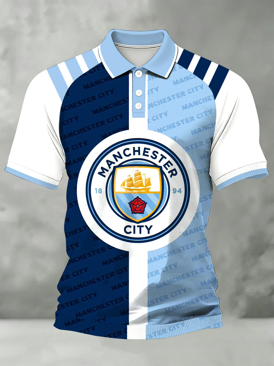 Manchester City F.C. Team Supporter Printed Polo Shirt