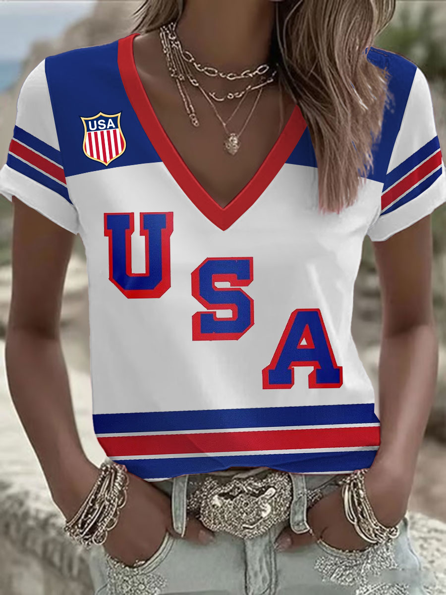 Women's American hockey T-shirt