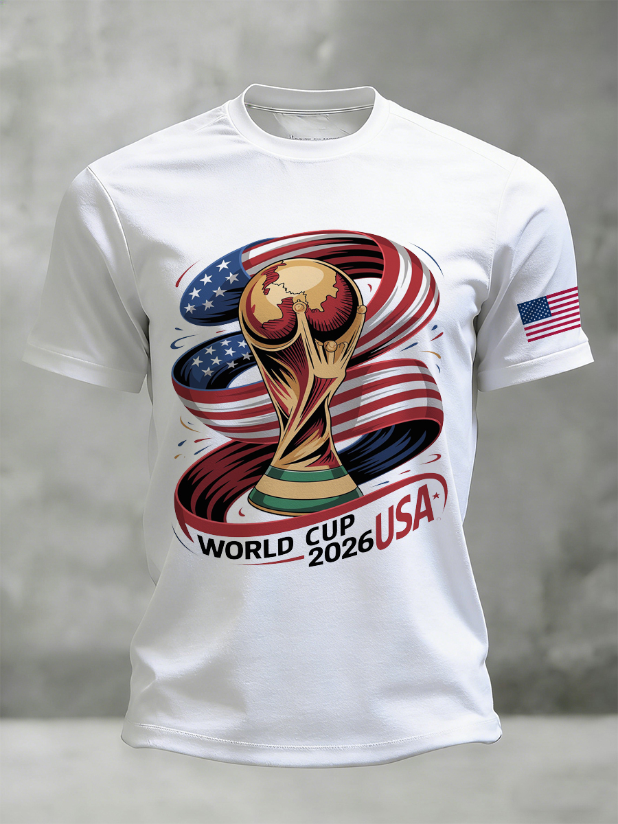 Men's T-Shirt With 2026 Fifa World Cup Usa Theme Print