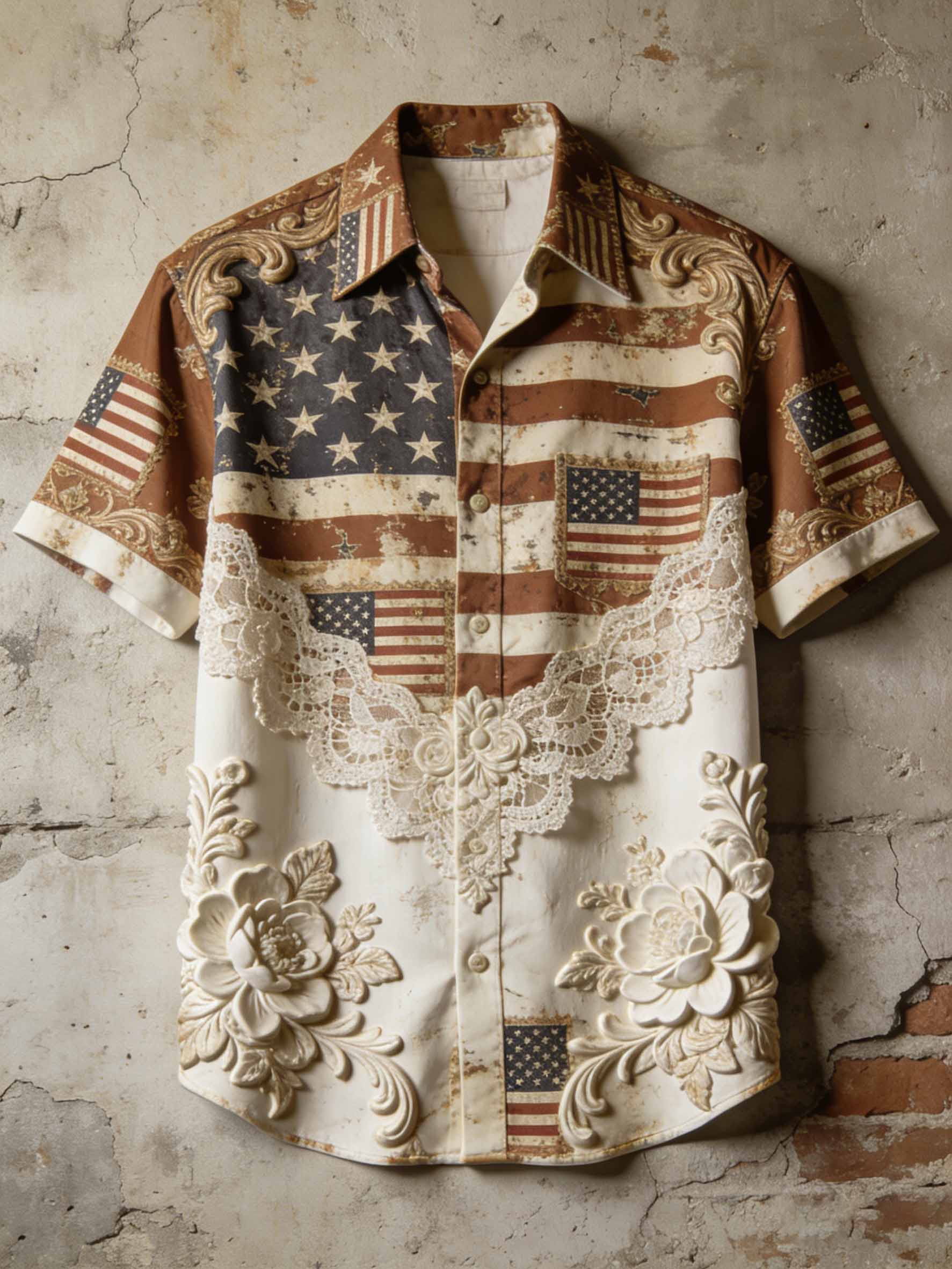 Men's Vintage Anniversary Celebration Printed Casual Shirt