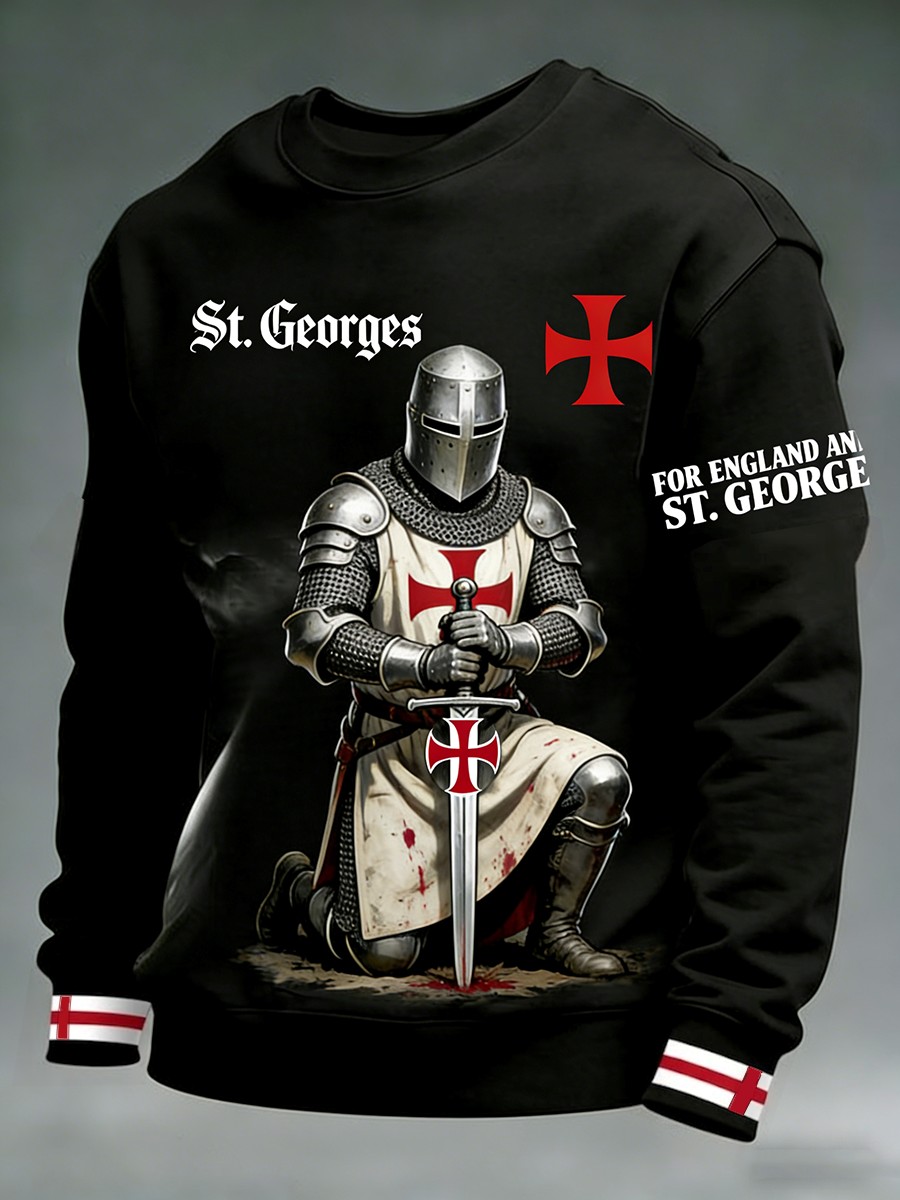 Men's  Retro St George's Day  Casual Sweatshirt