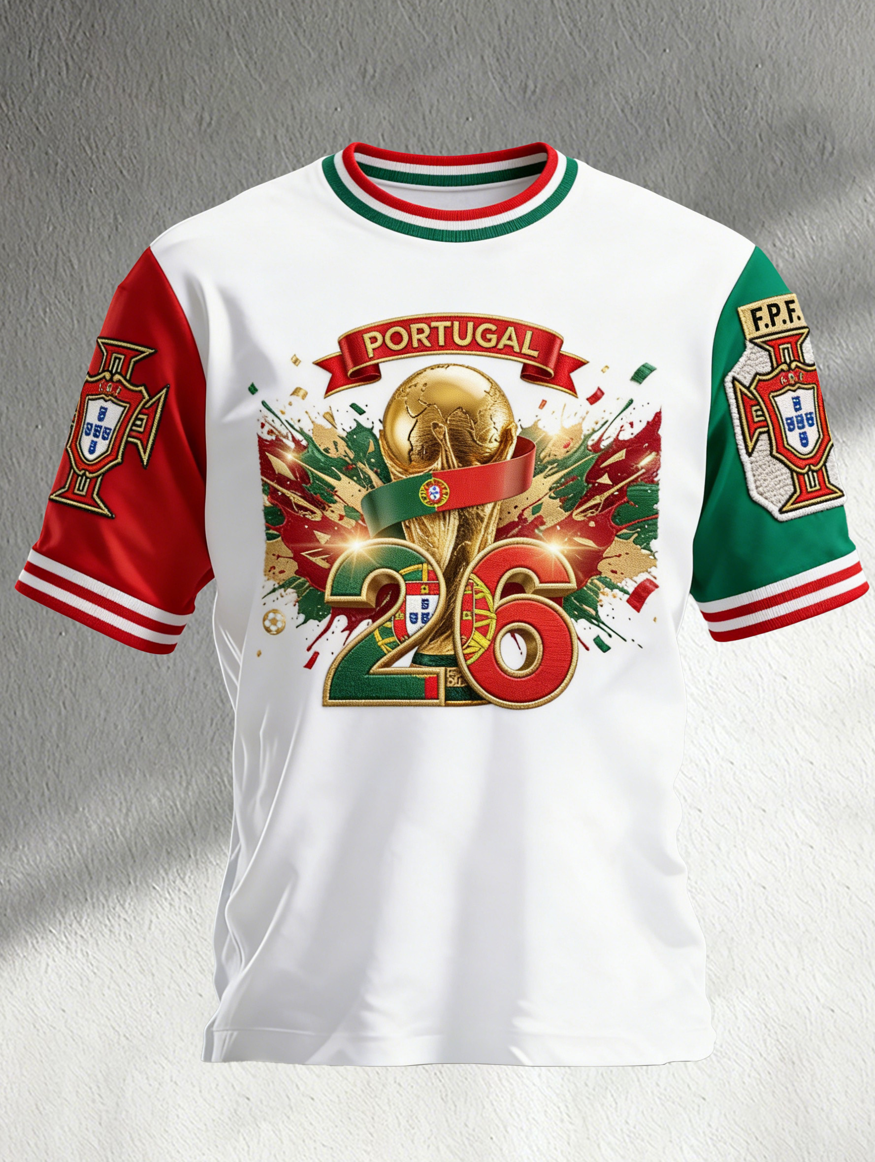 Men's Portugal Football Cheering Art Print T-Shirt