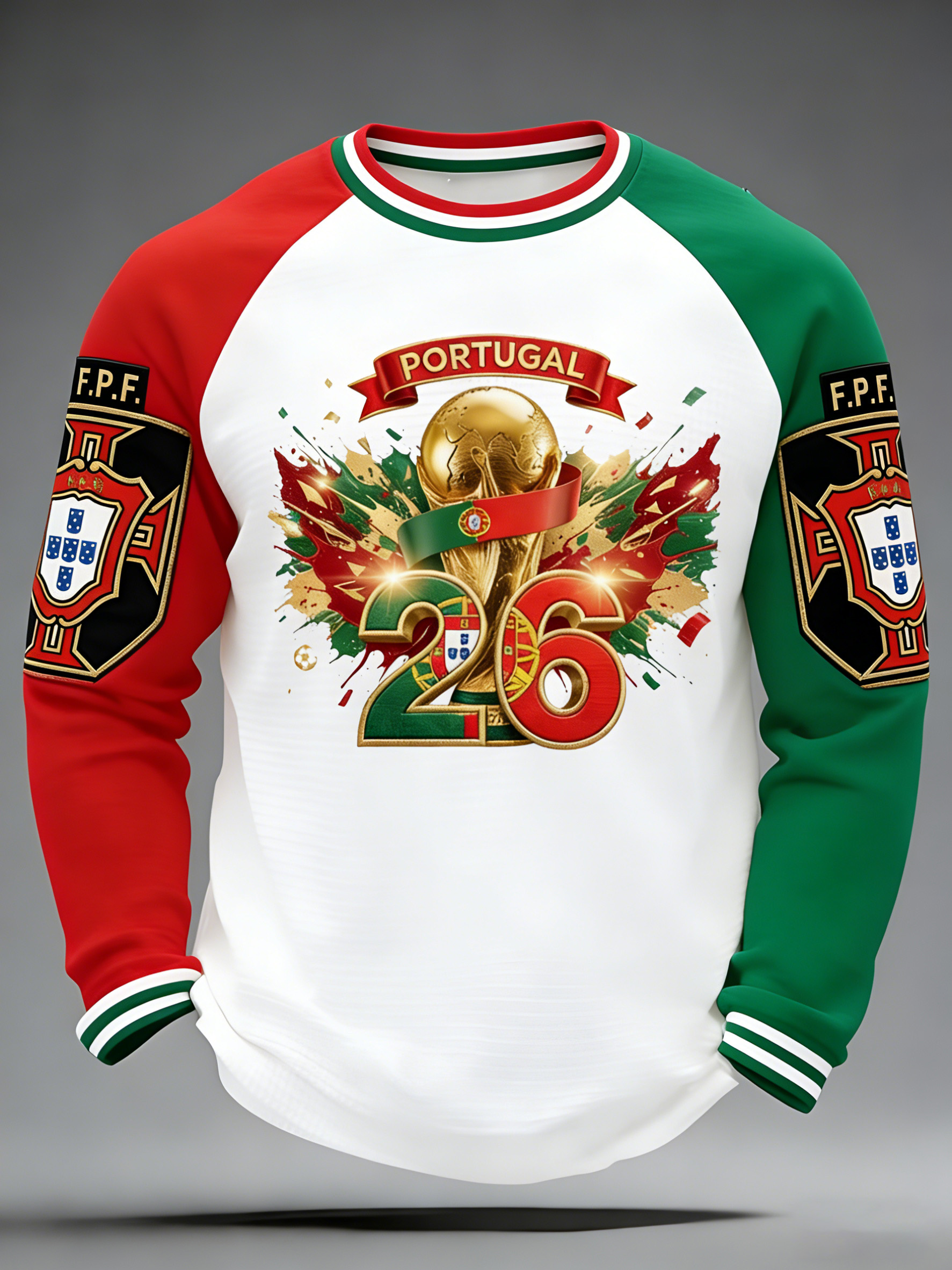 Men's Portugal Football Fan T-Shirt With Artistic Print