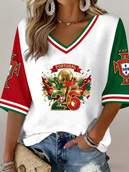 Women's Portugal Football Fan T-Shirt – Artistic Print