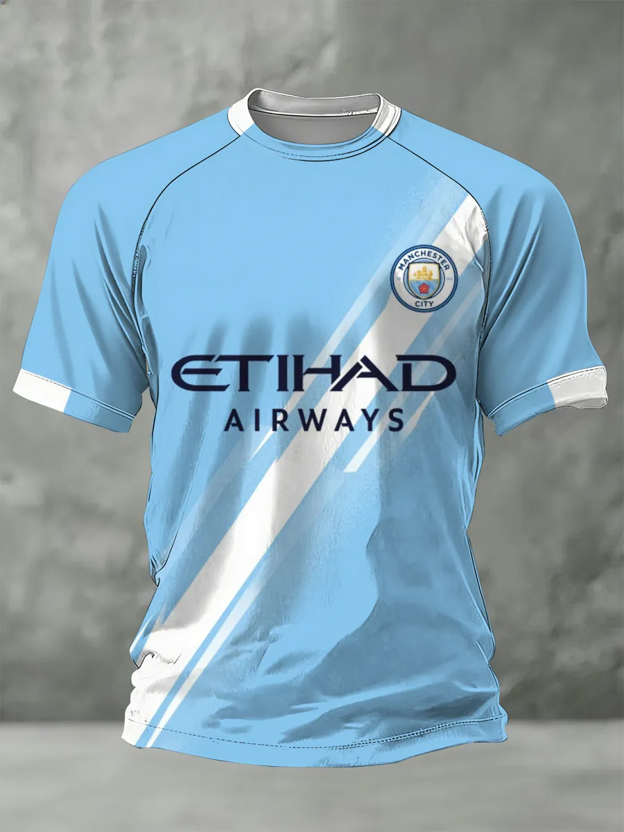 Men's Manchester City F.C. Team Support Print Casual T-Shirt