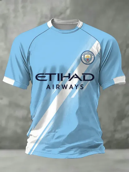 Men's Manchester City F.C. Team Support Print Casual T-Shirt