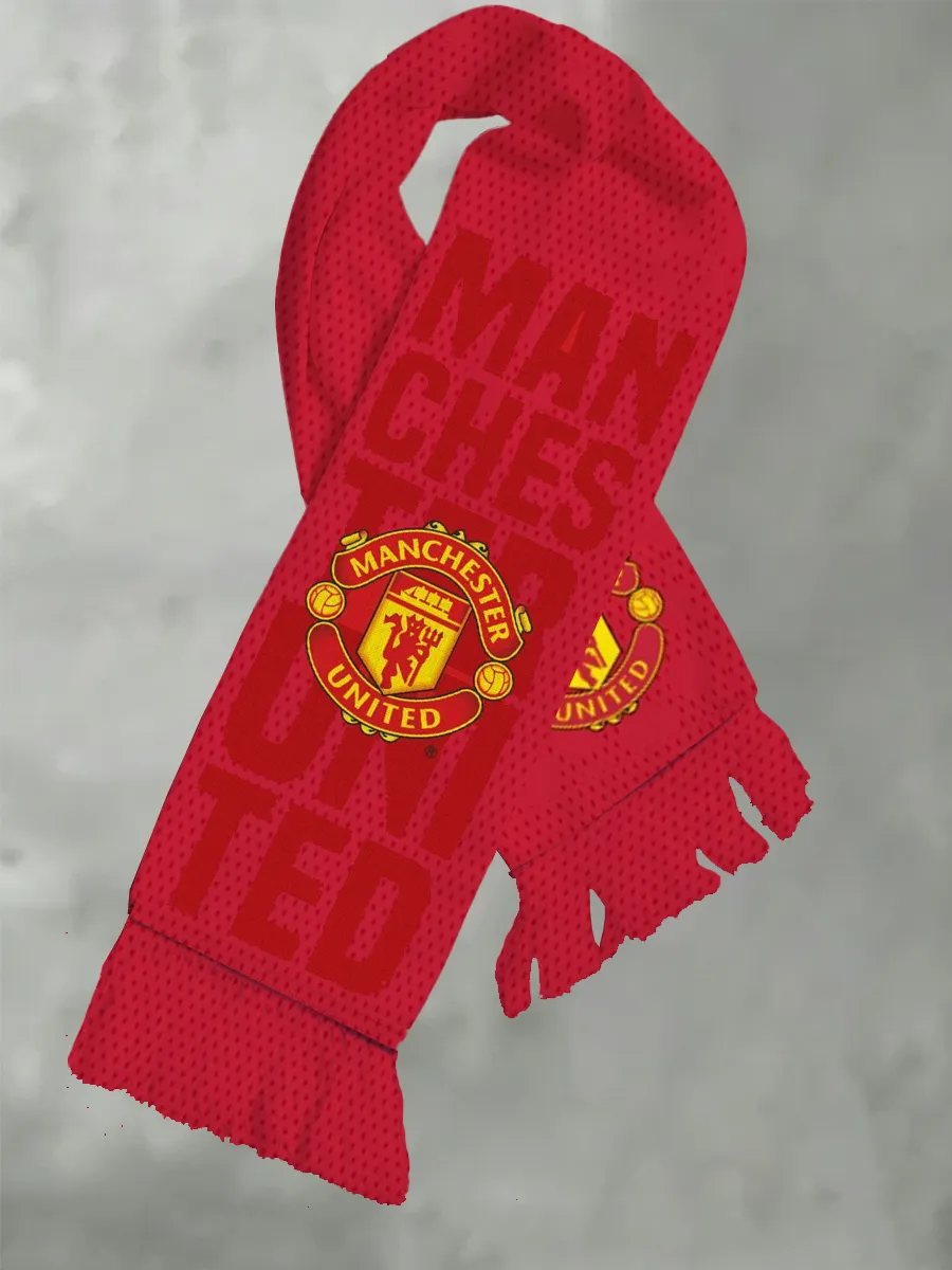 Men's Manchester United Football Support Printed Fan Scarf