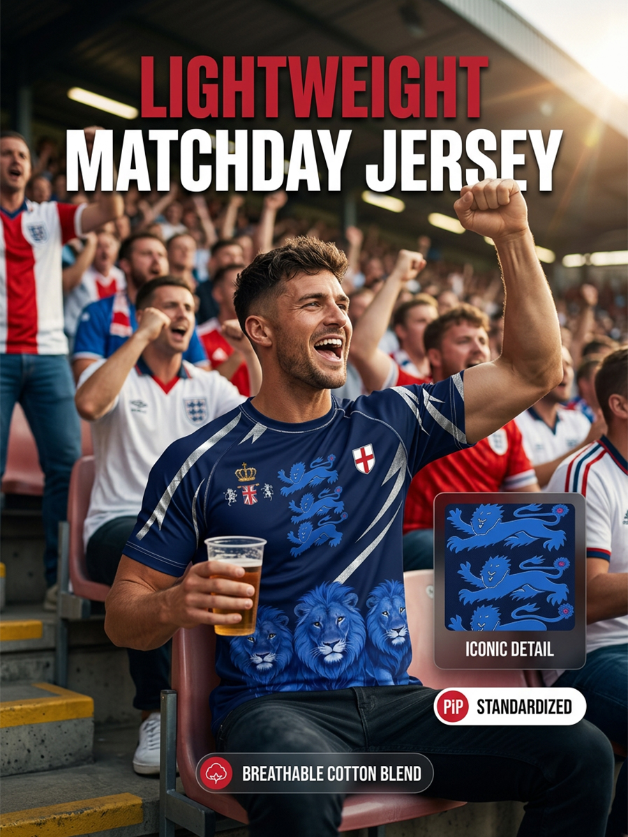 Retro British Football Fan-Style Casual Jersey