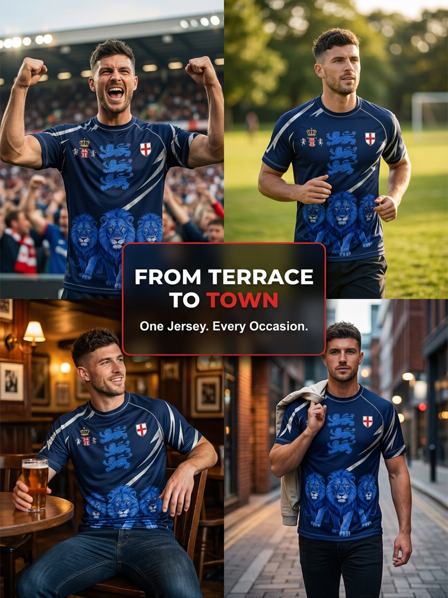 Retro British Football Fan-Style Casual Jersey