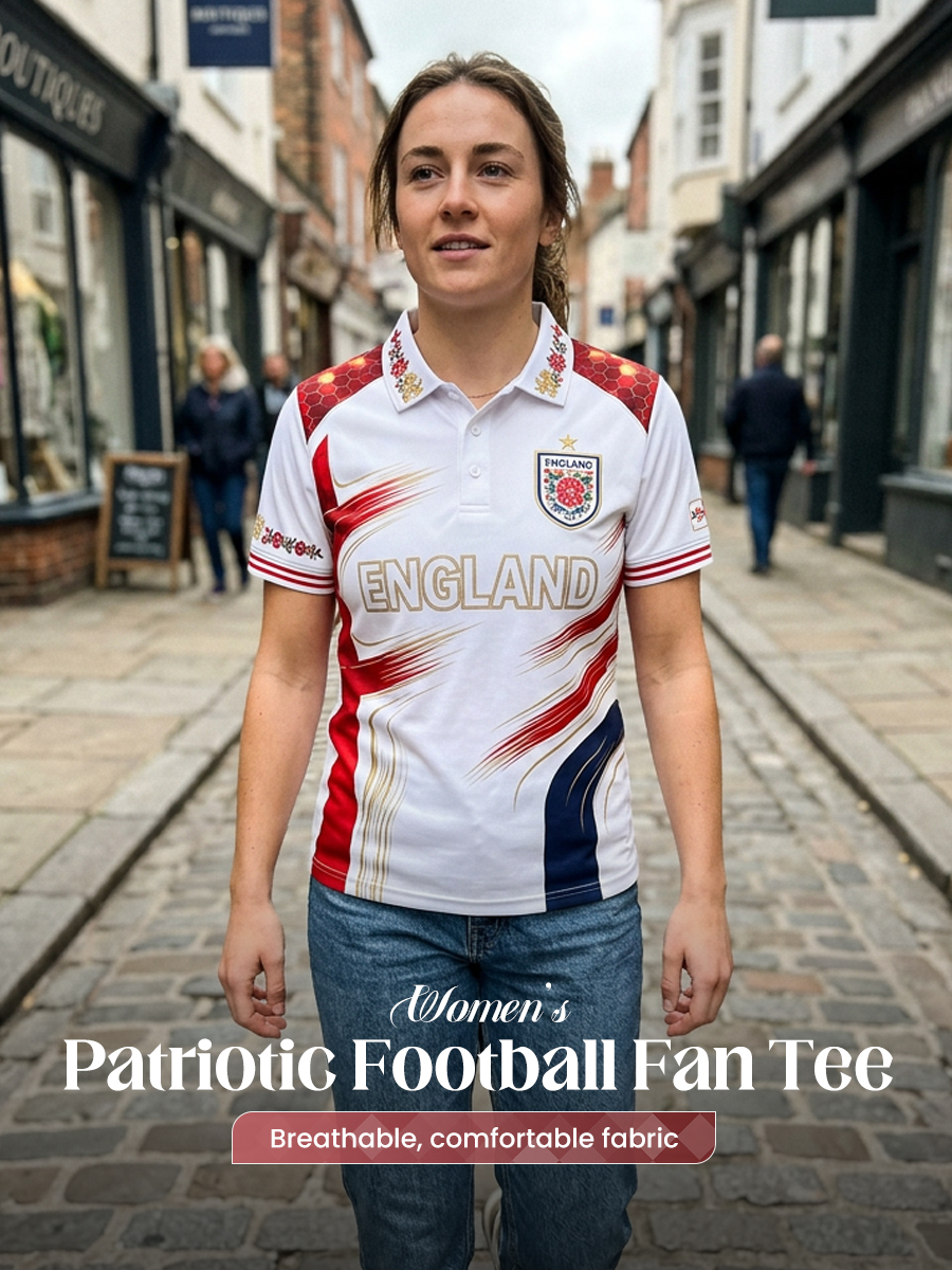 Women's England Football Polo T-Shirt